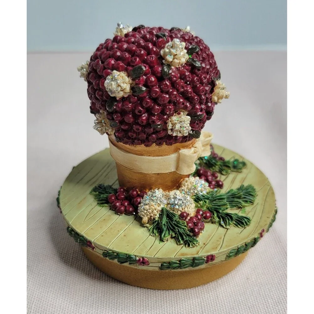 Our America Candle Topper CHRISTMAS TOPIARY Sugar Plum Fits Medium & Large Jars